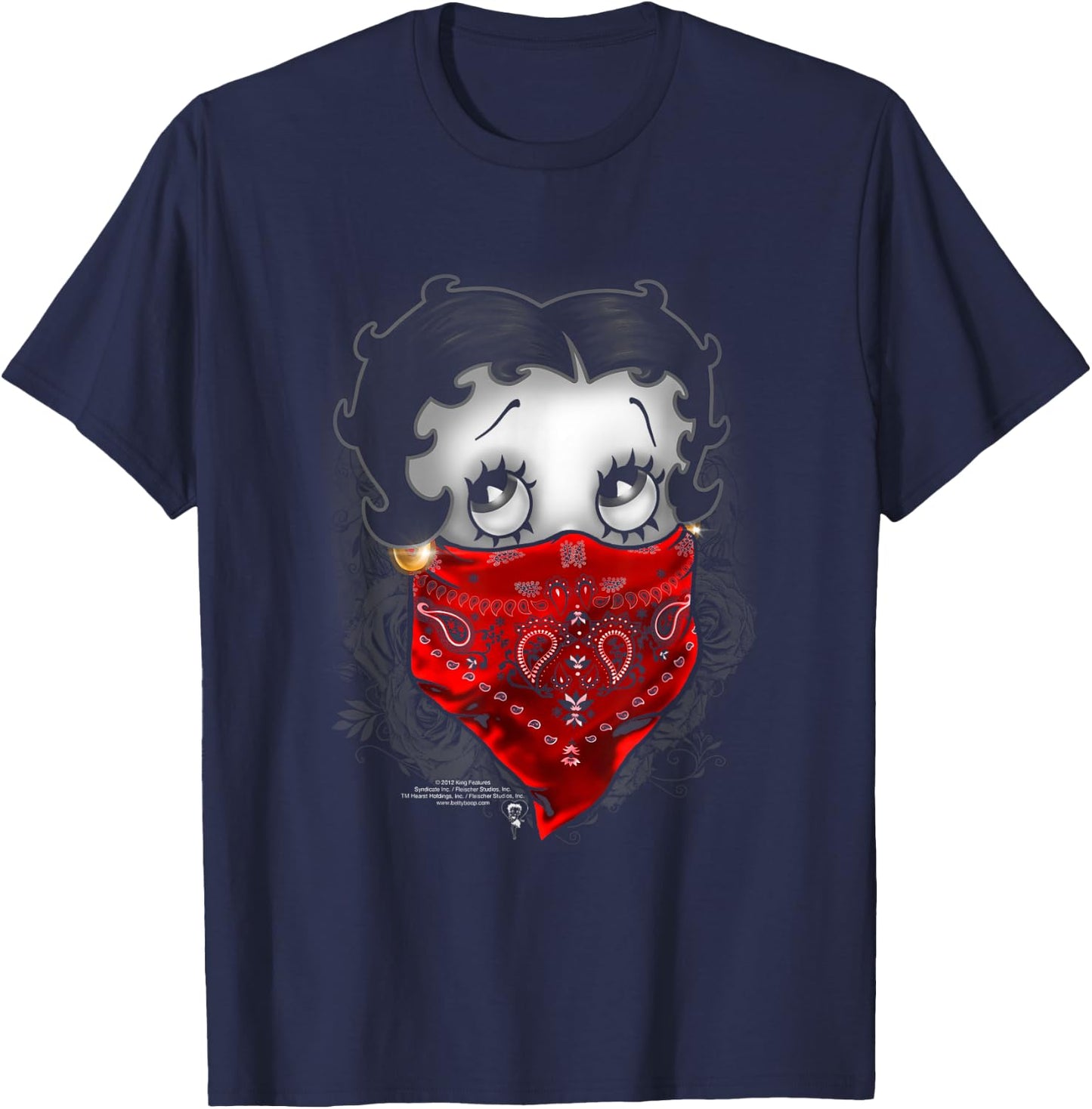 Betty Boop Bandana & Roses T-Shirt - T-Shirt | Navy