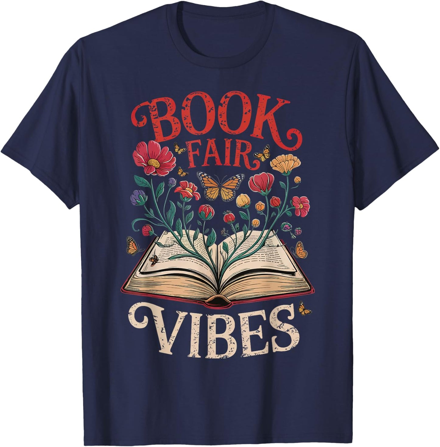 Book Fair Vibes T-Shirt - T-Shirt | Navy