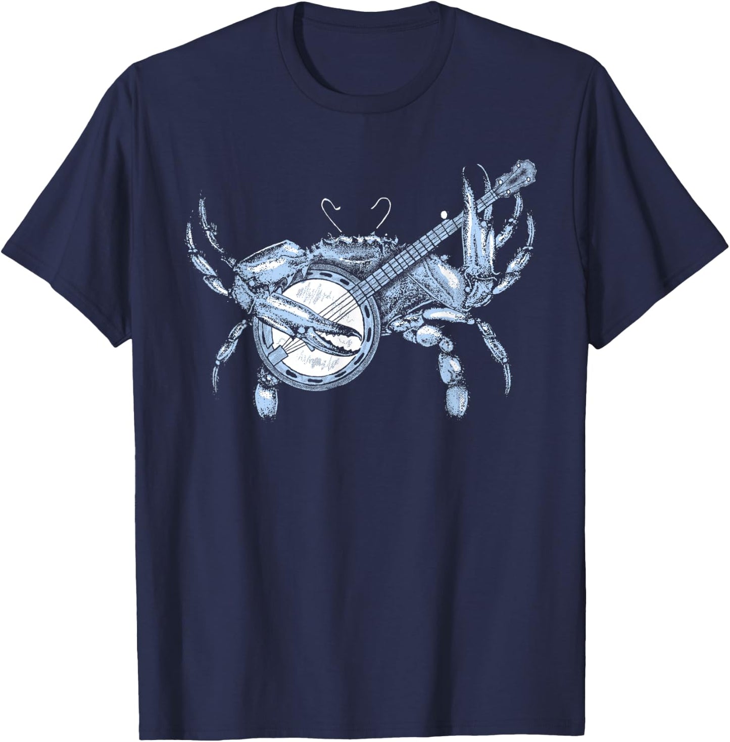 Bluegrass Blue Crab Funny Cute Banjo Chesapeake Bay Vintage T-Shirt - T-Shirt | Navy