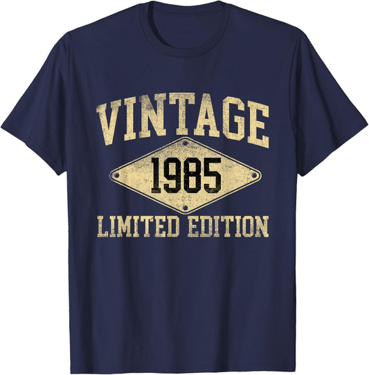 Vintage 1985 Limited Edition Year of Birth Birthday T-Shirt - T-Shirt | Navy