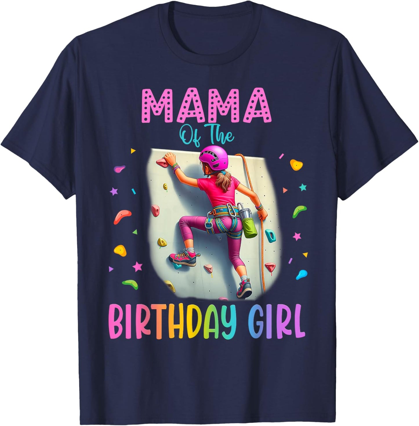 Rock Climbing Indoor Game Birthday Party Girl Matching Group T-Shirt - T-Shirt | Navy
