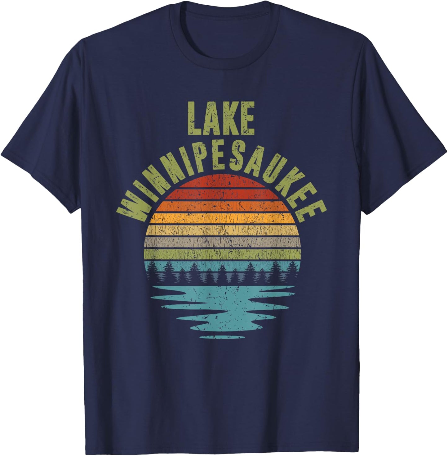 Lake Winnipesaukee Camping Wilderness - Nature Lakes T-Shirt - T-Shirt | Navy