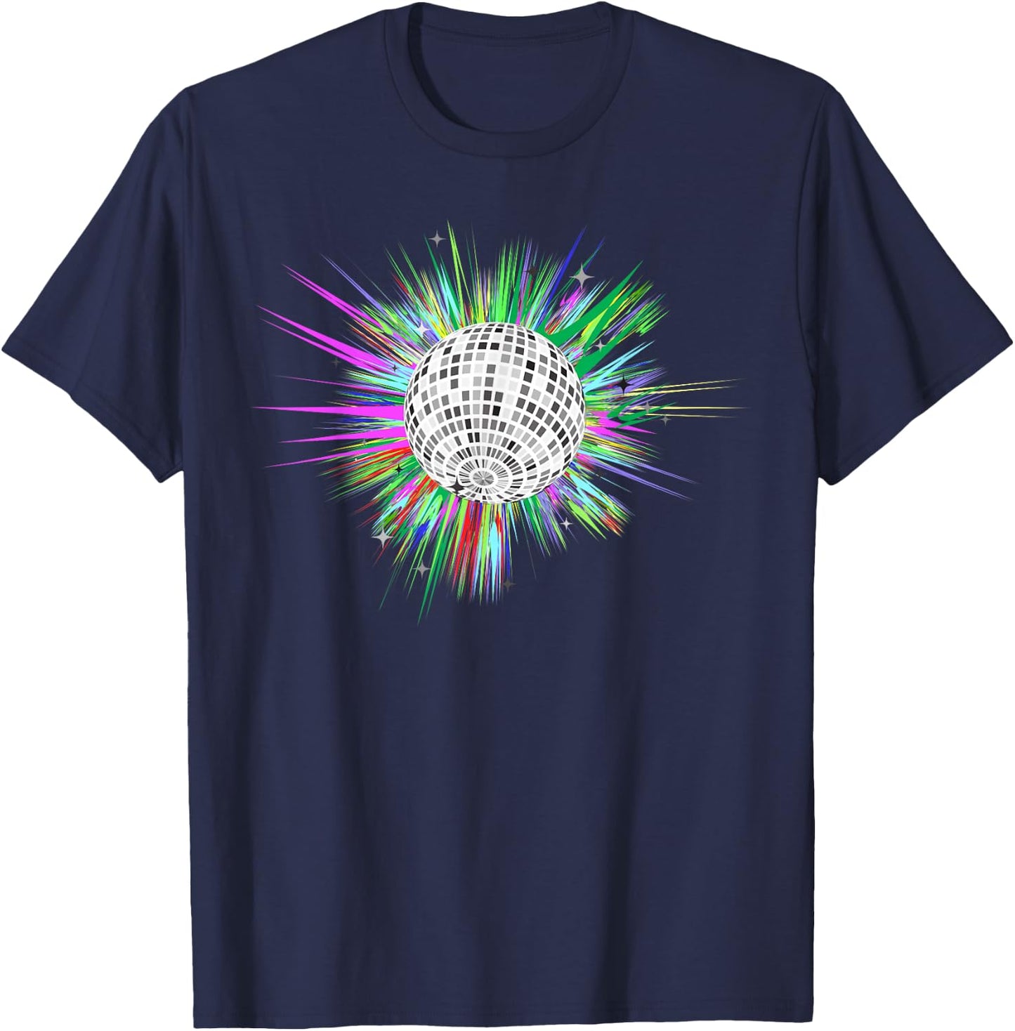 80's and 90's Style Dance Disco Ball T-Shirt - T-Shirt | Navy