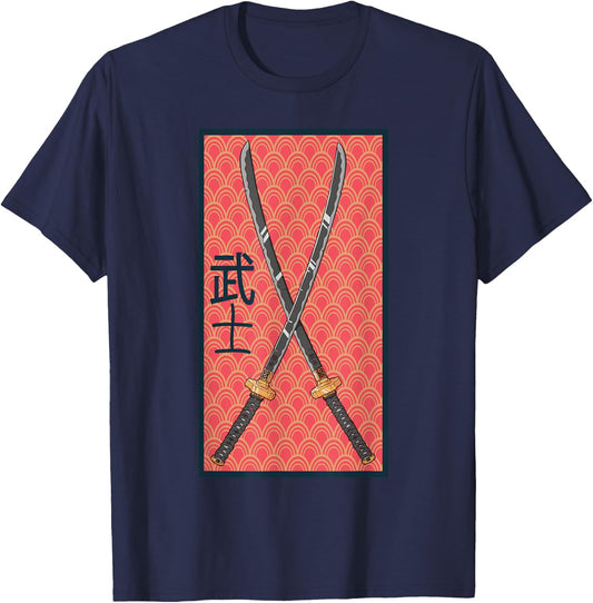 Ancient Japanese Culture - Samurai - Vintage Katana Sword T-Shirt - T-Shirt | Navy