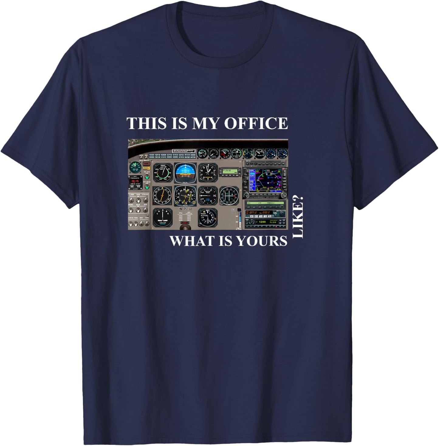 Aviation Pilot - Cessna 172 Cockpit T-Shirt - T-Shirt | Navy