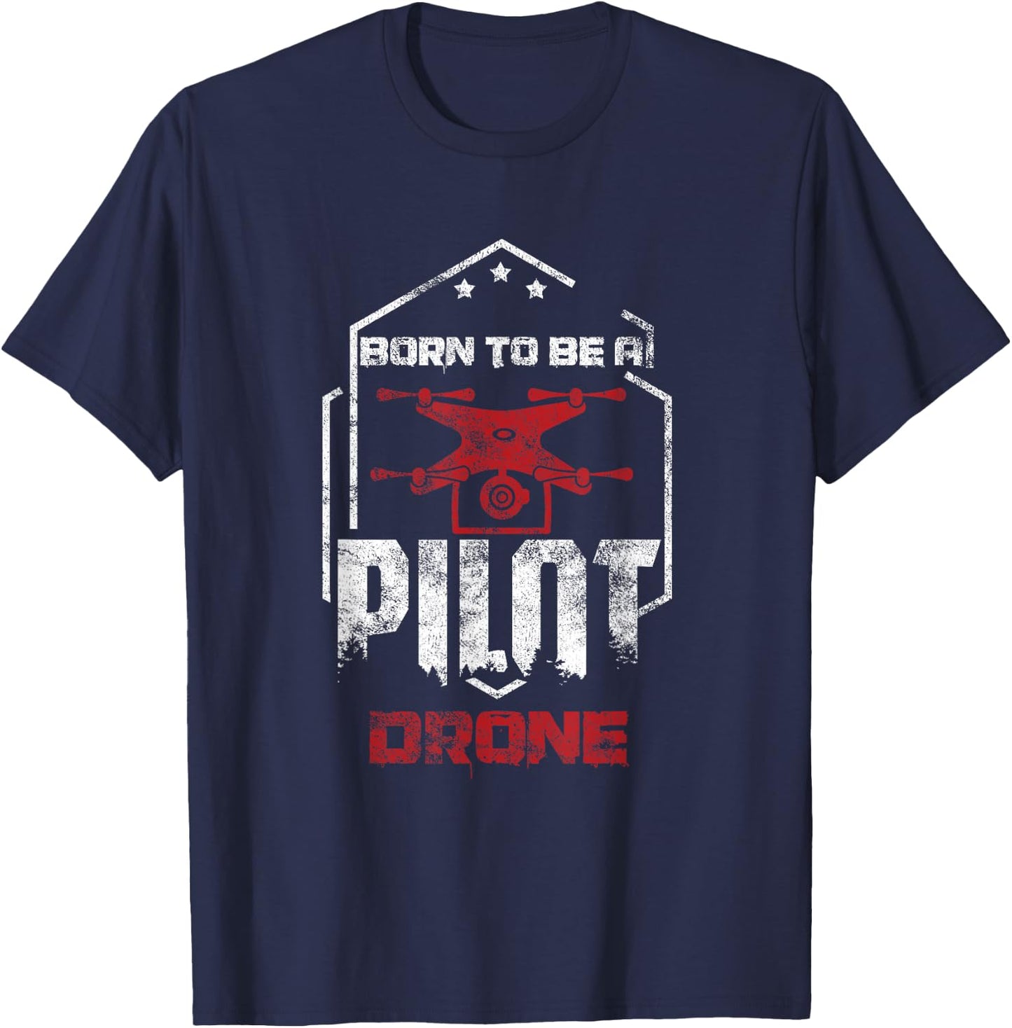 Quadcopter RC Aerial Film Born as a Pilot Drone T-Shirt - T-Shirt | Navy