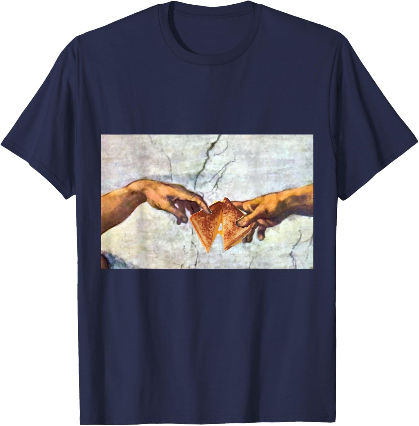The creation of Adam grilled cheese T-Shirt - T-Shirt | Navy