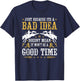 Bronc Riding Rodeo, Bad Idea Good Time Rodeo Western T-Shirt - T-Shirt | Navy