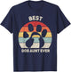 Vintage Retro Best Dog Aunt Ever Auntie Gifts T-Shirt - T-Shirt | Navy