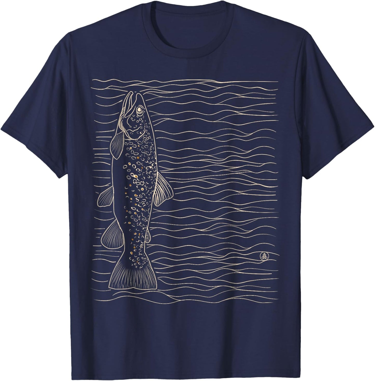 Brown Trout Fly Fishing Dry Fly Tying Fisherman T-Shirt - T-Shirt | Navy