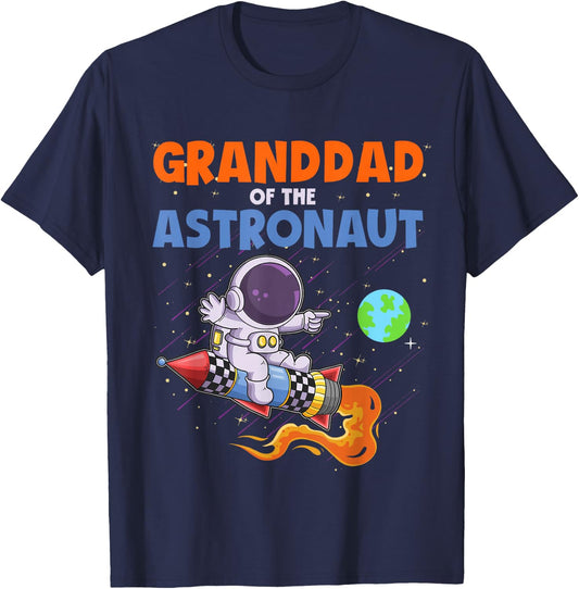 Granddad of The Astronaut Birthday Boy Space Rocket Planet T-Shirt - T-Shirt | Navy