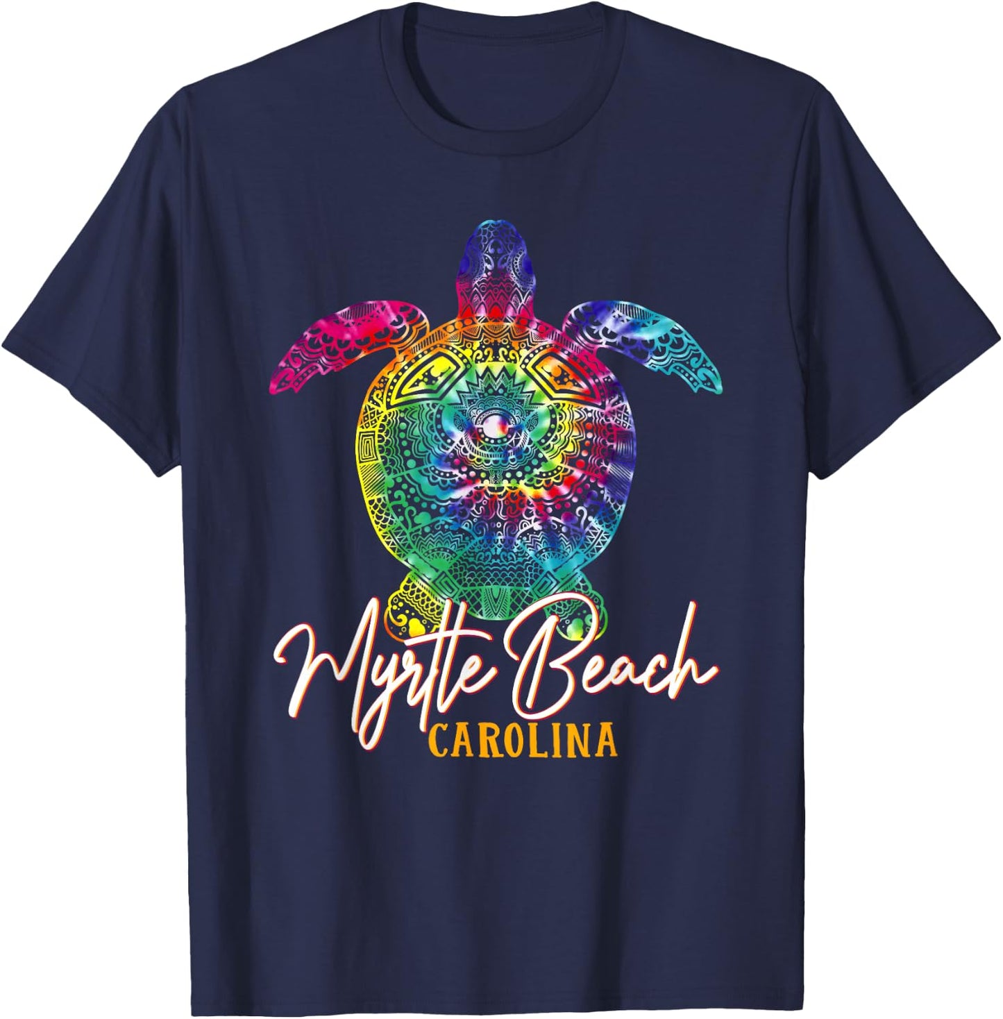 Myrtle Beach Tie Dye Sea Turtle Carolina Family Vacation T-Shirt - T-Shirt | Navy