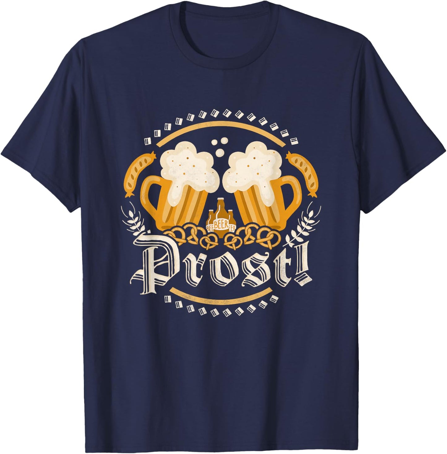 Prost! Beer Day German Oktoberfest T-Shirt - T-Shirt | Navy