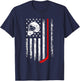 Hockey American Flag Cool Ice Hockey Player Men Women Boys T-Shirt - T-Shirt | Navy
