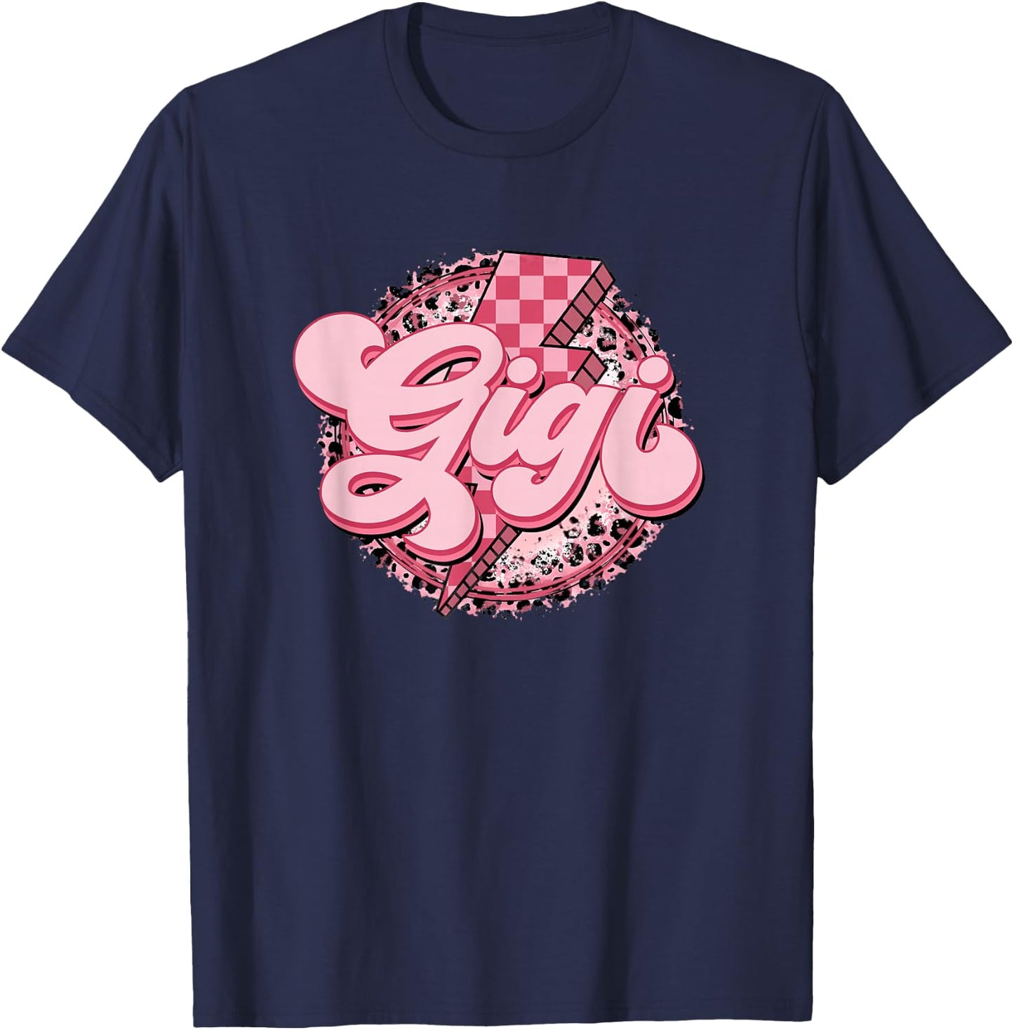 Retro Groovy Gigi Leopard Grandma Mother's Day Women T-Shirt - T-Shirt | Navy