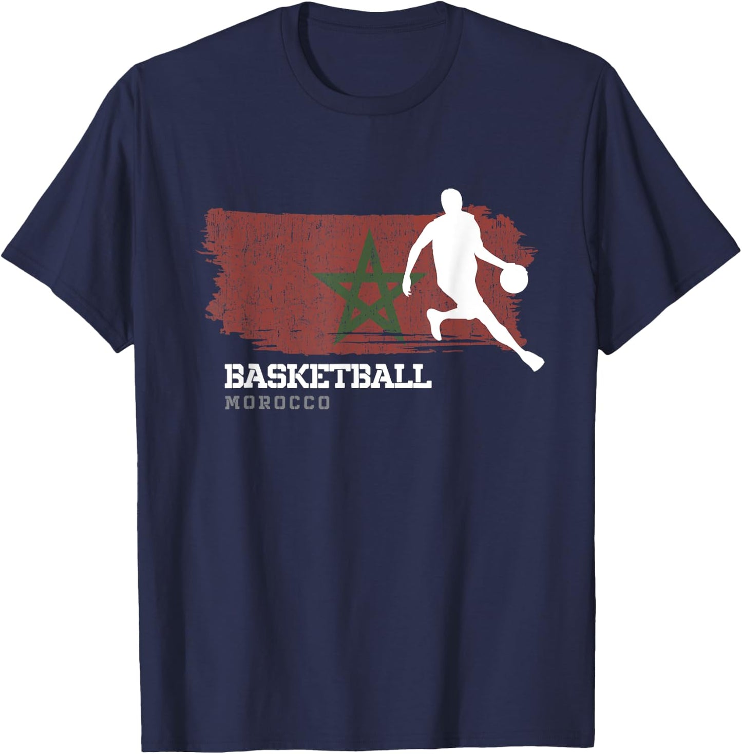 Morocco Basketball Team B-Ball Basketball T-Shirt - T-Shirt | Navy