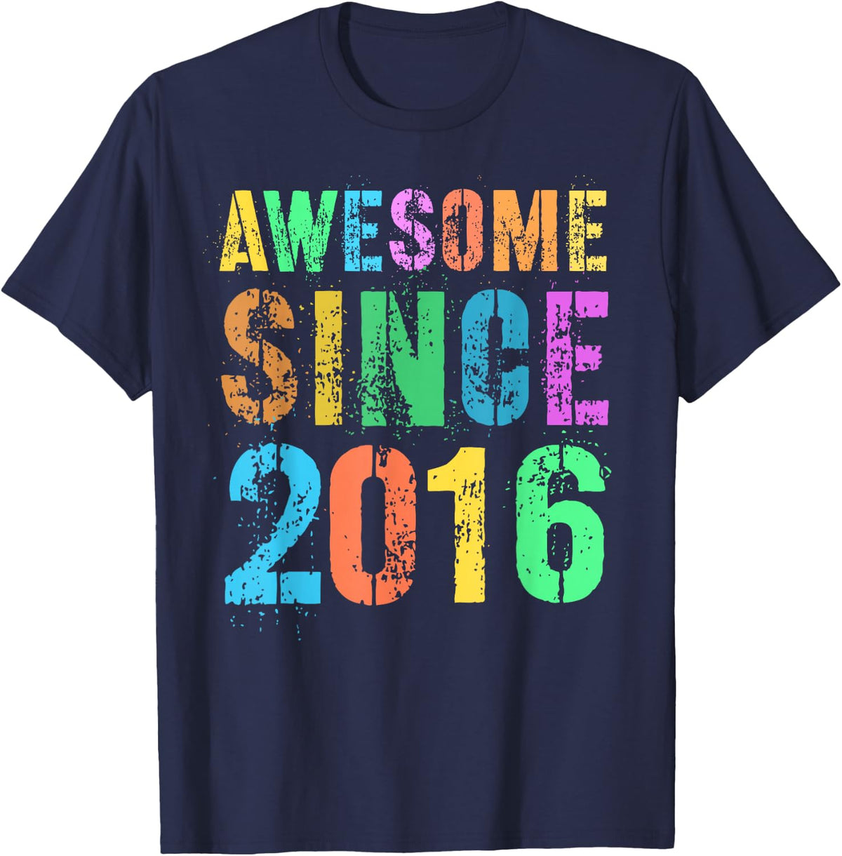 Vintage AWESOME SINCE 2016 10th Birthday Boy Girl My Tenth T-Shirt - T-Shirt | Navy