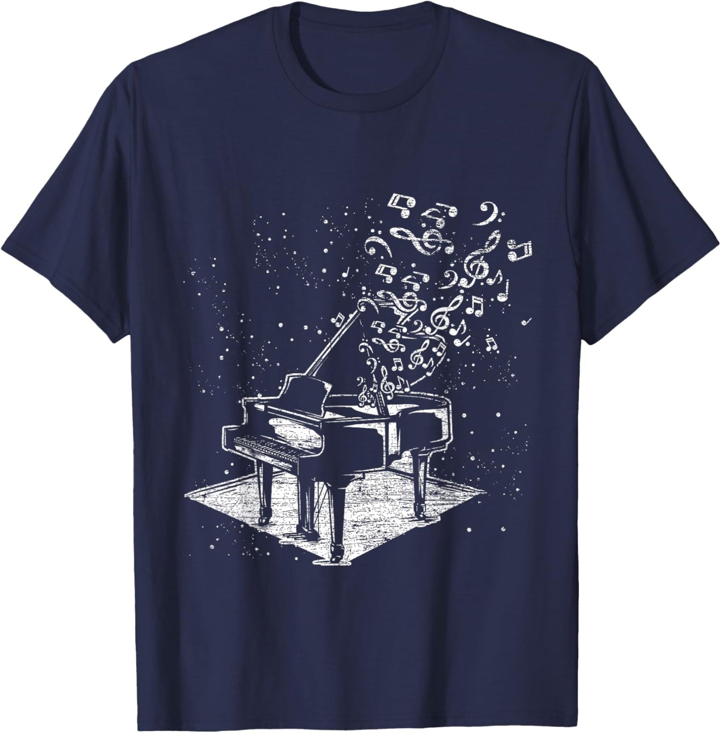 Music Melody Wings Gift Piano T-Shirt - T-Shirt | Navy