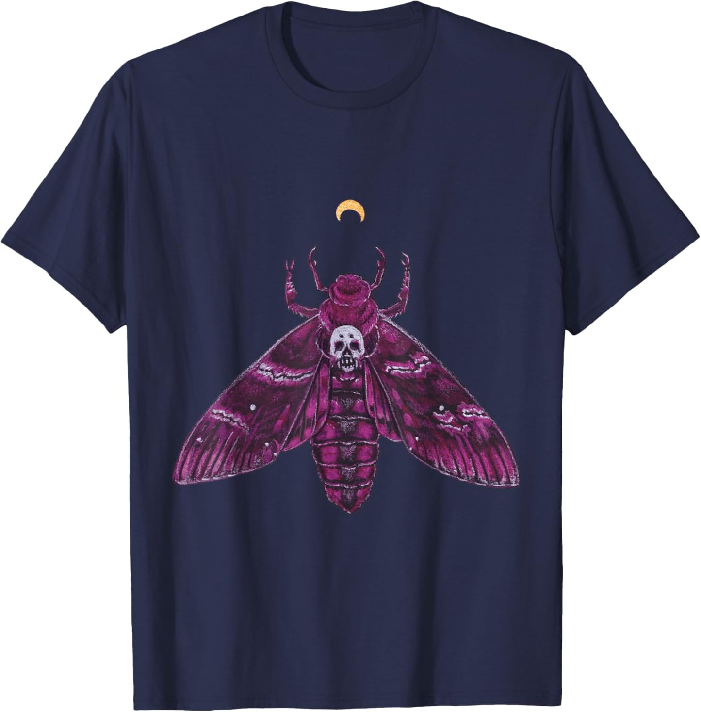 Pink Death Head Moth T-Shirt - T-Shirt | Navy