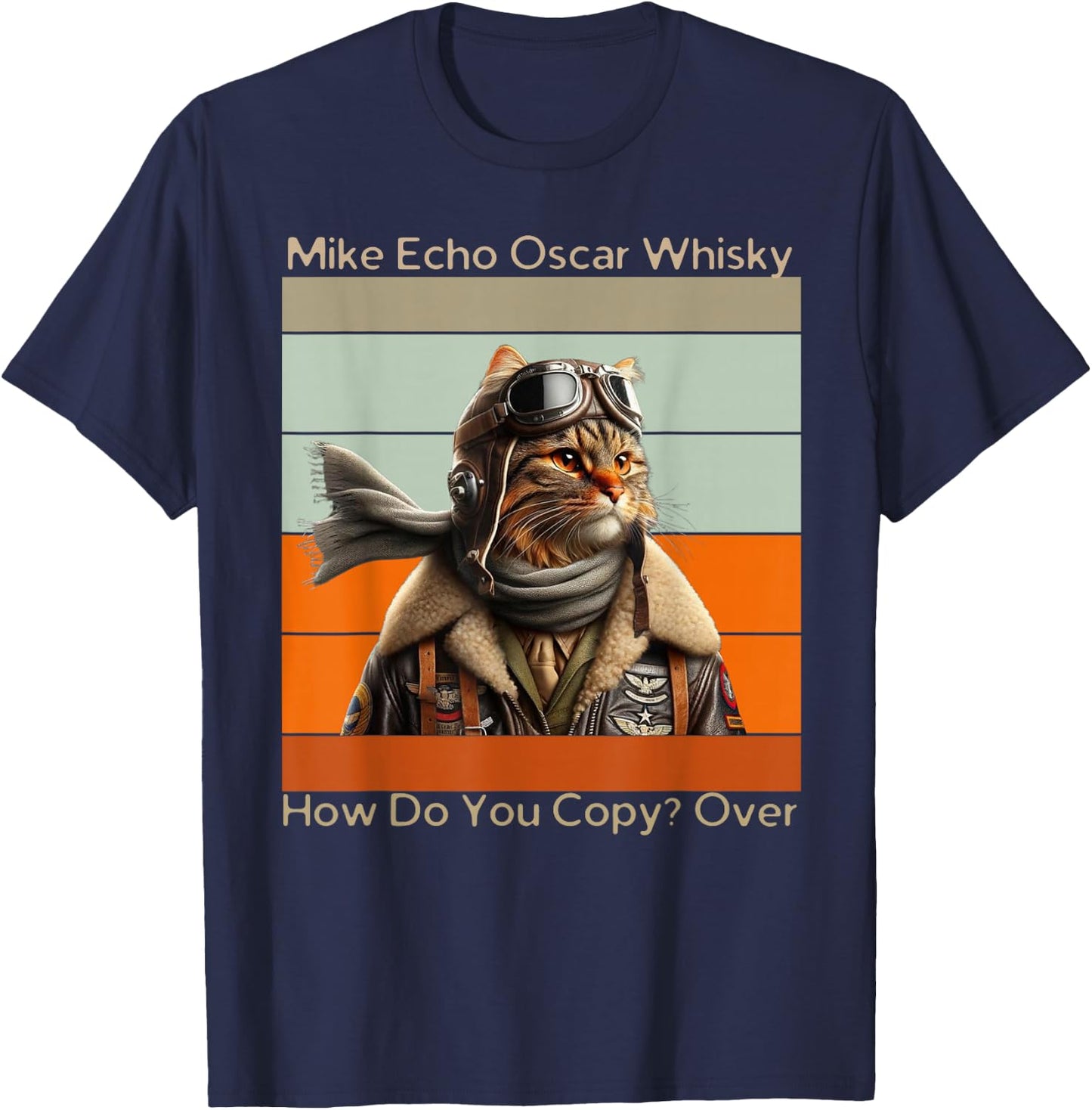 Cat Pilot Mike Echo Oscar Whisky How Do You Copy Women Kids T-Shirt - T-Shirt | Navy