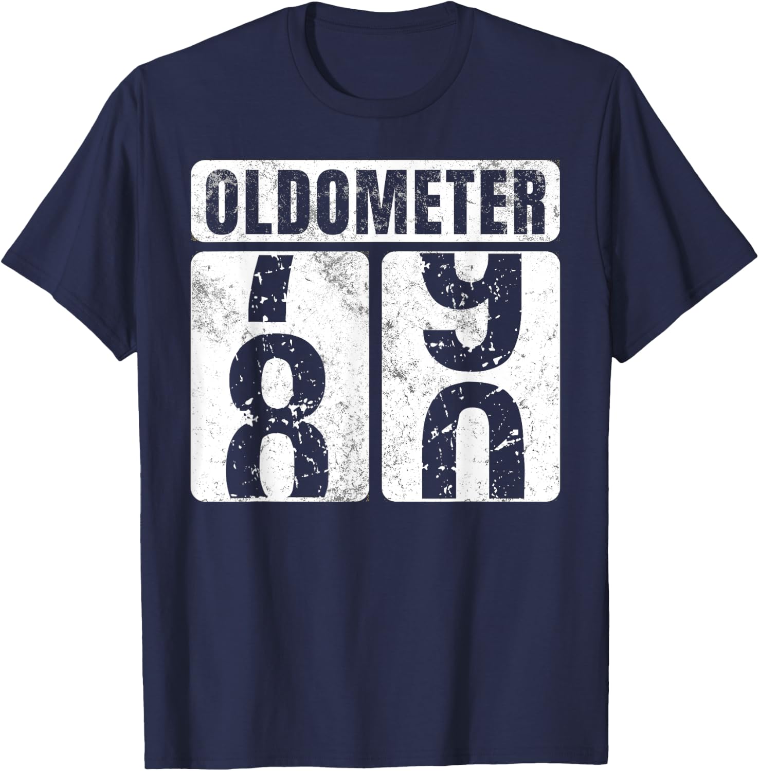 Oldometer 80 Shirt Vintage Funny 80th Birthday Gift T-Shirt - T-Shirt | Navy