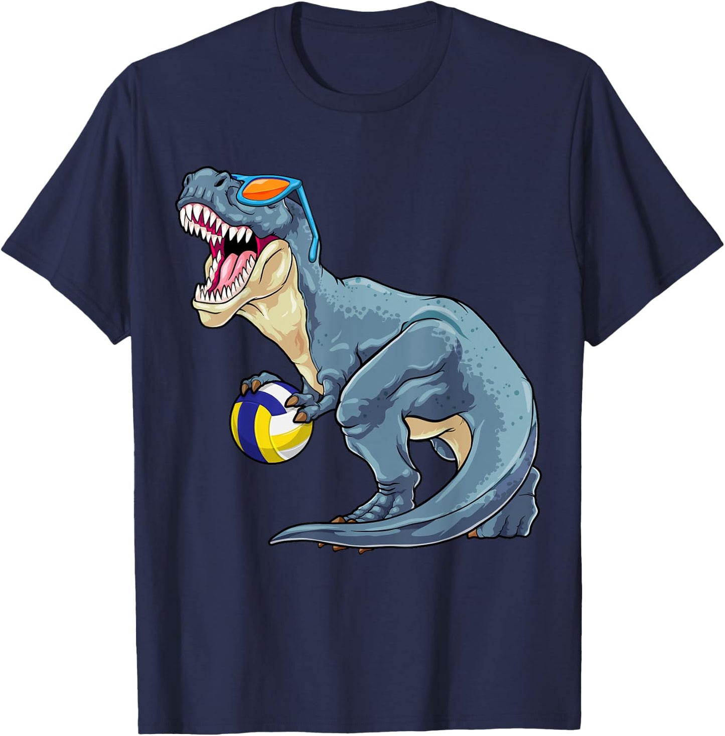 Trex Dinosaur Volleyball Cute Sport Toddler Player Kids Boys T-Shirt - T-Shirt | Navy