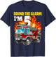 Sound the Alarm I'm 5 5th Birthday Fireman Firetruck Boys T-Shirt - T-Shirt | Navy