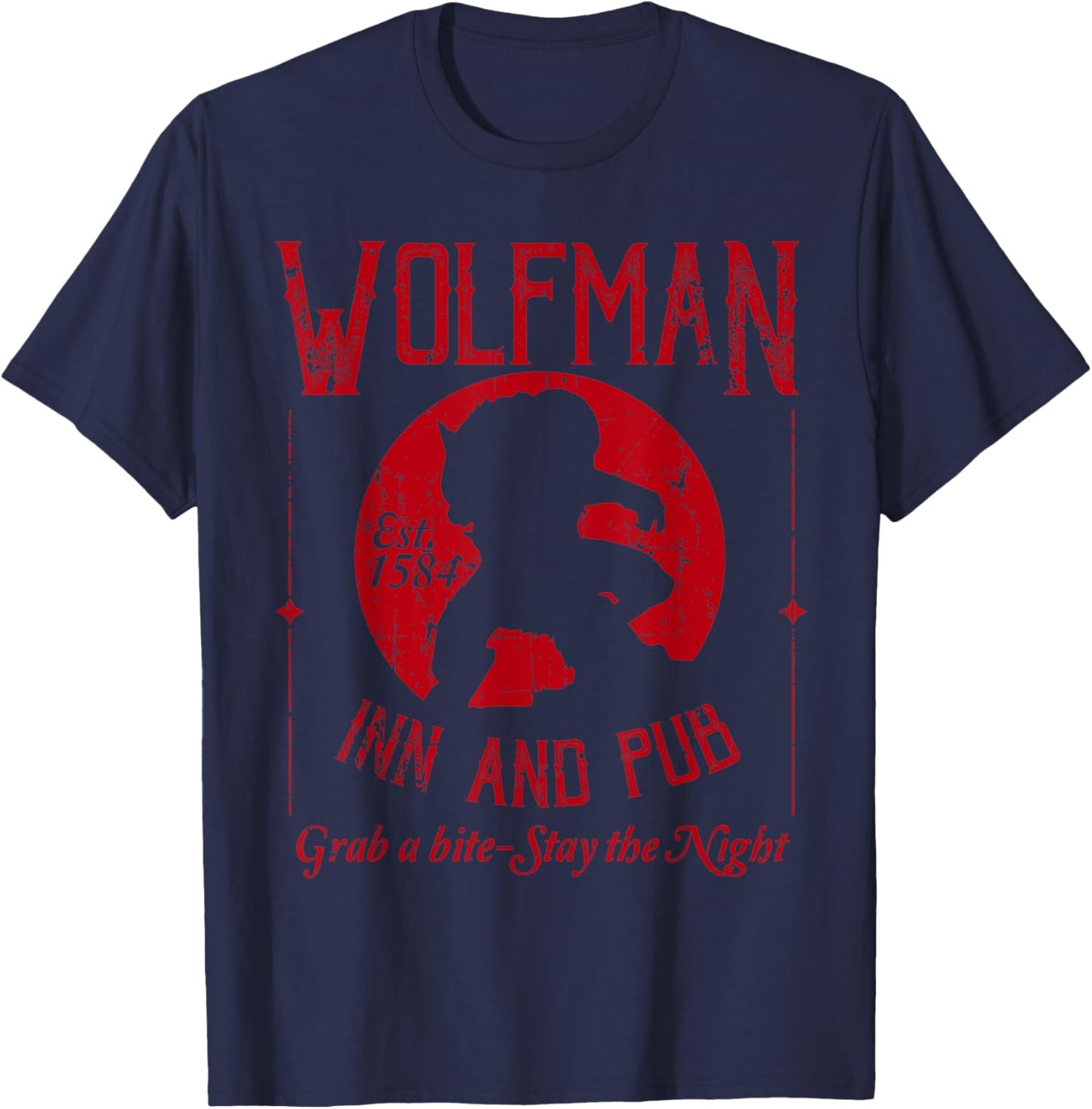 Wolfman Inn and Pub Distressed T-Shirt - T-Shirt | Navy