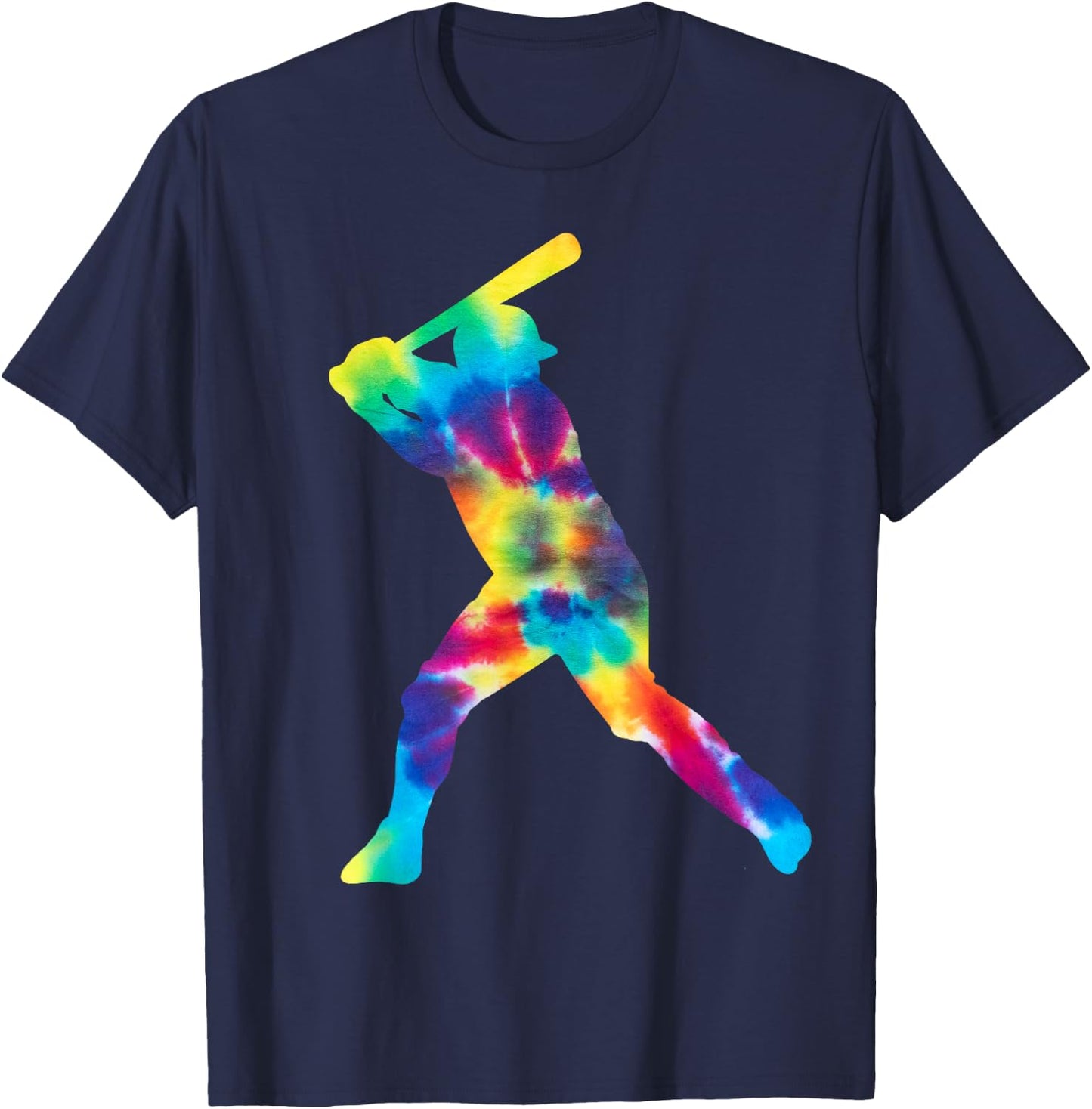 Baseball Fan Tie Dye Batter T-Shirt - T-Shirt | Navy