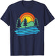Outdoors Tree & River Design Vintage Nature Shirt T-Shirt - T-Shirt | Navy