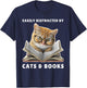 Easily Distracted by Cats and Books Cat Book Lover Club T-Shirt - T-Shirt | Navy