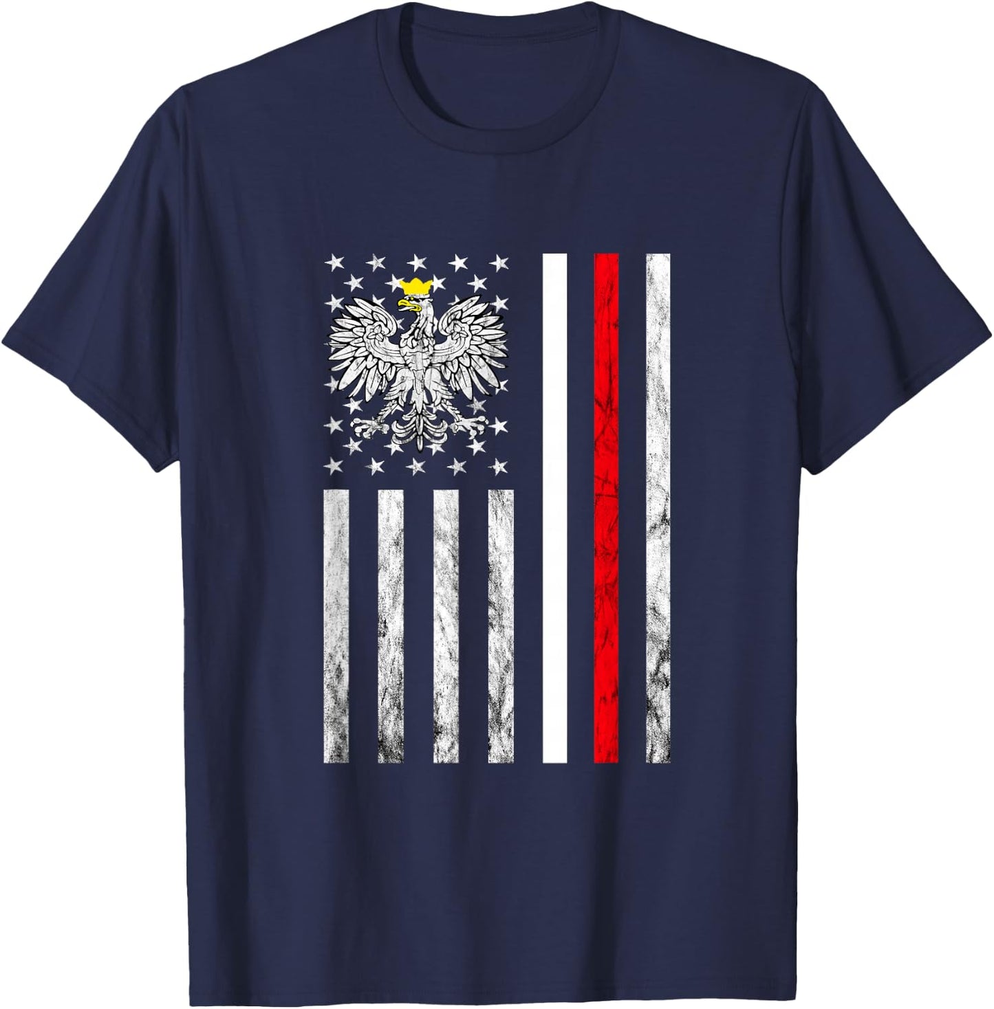 Polish Eagle Poland American USA Poland Flag Polish Roots T-Shirt - T-Shirt | Navy