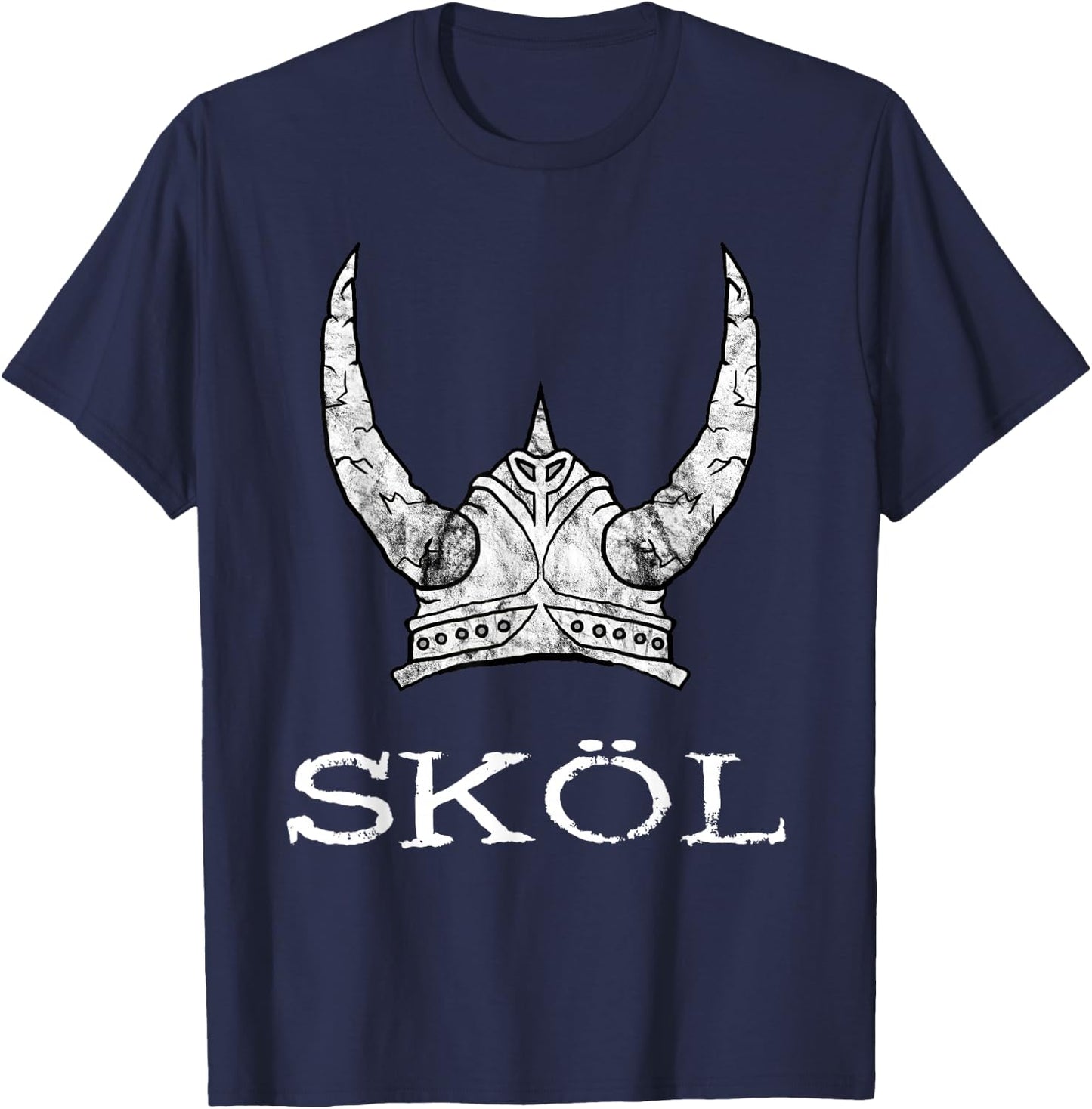 Skol Viking Helmet Nordic Scandinavian Norse Mythology T-Shirt - T-Shirt | Navy