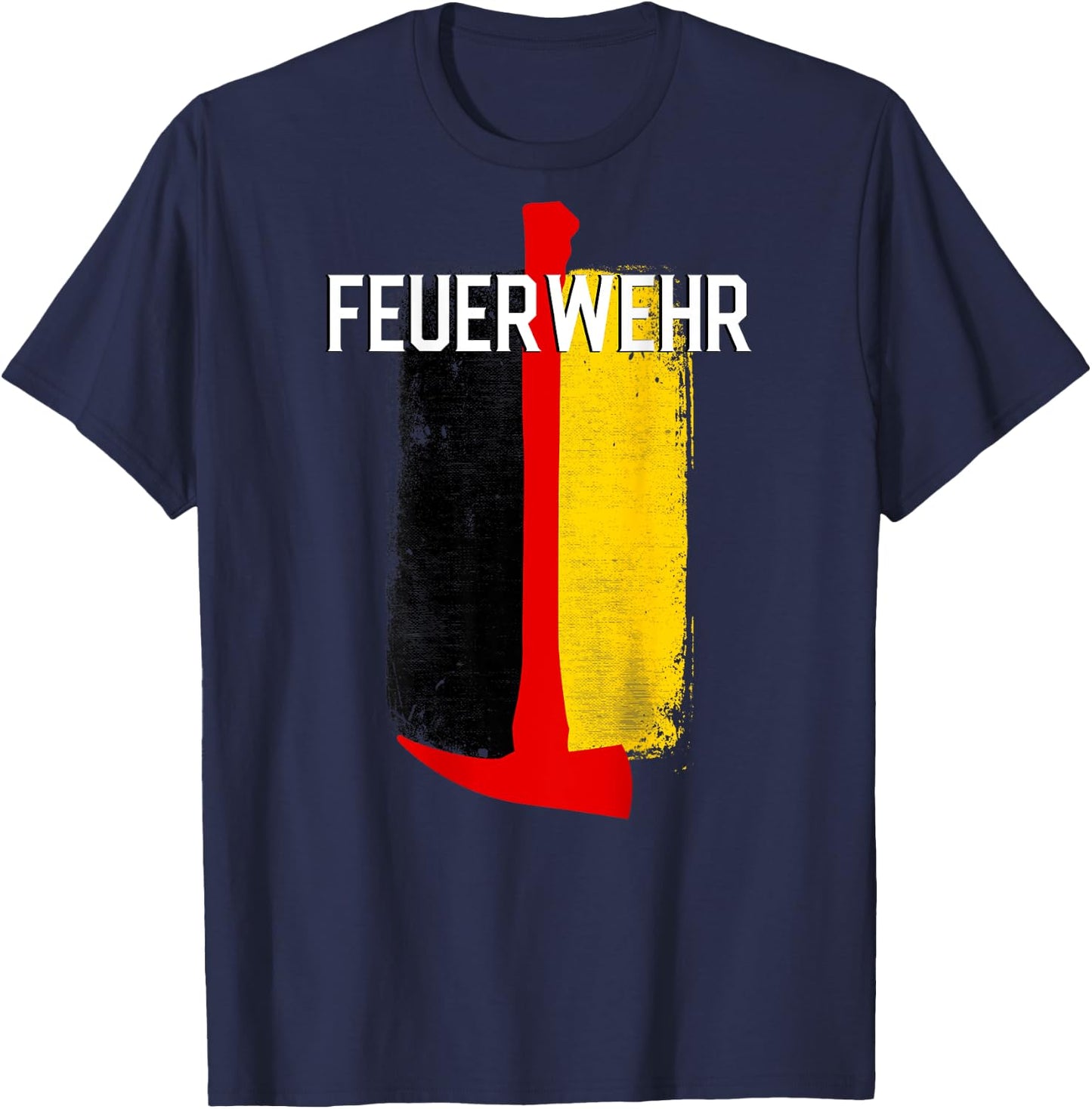 German Fire Rescue Department Fireman Uniform Flag T-Shirt - T-Shirt | Navy