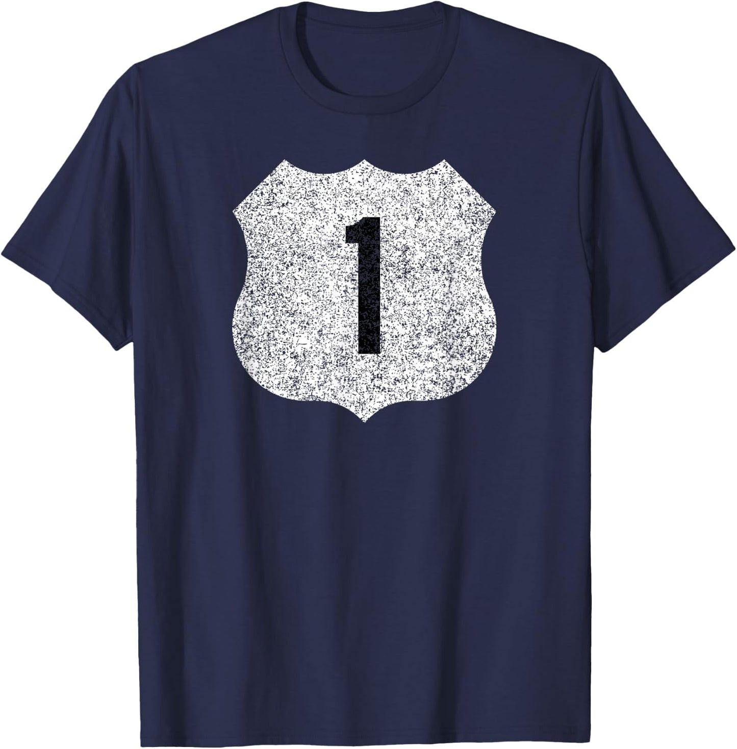 U.S. Highway 1 US1 Road Sign Route 1 T-Shirt - T-Shirt | Navy