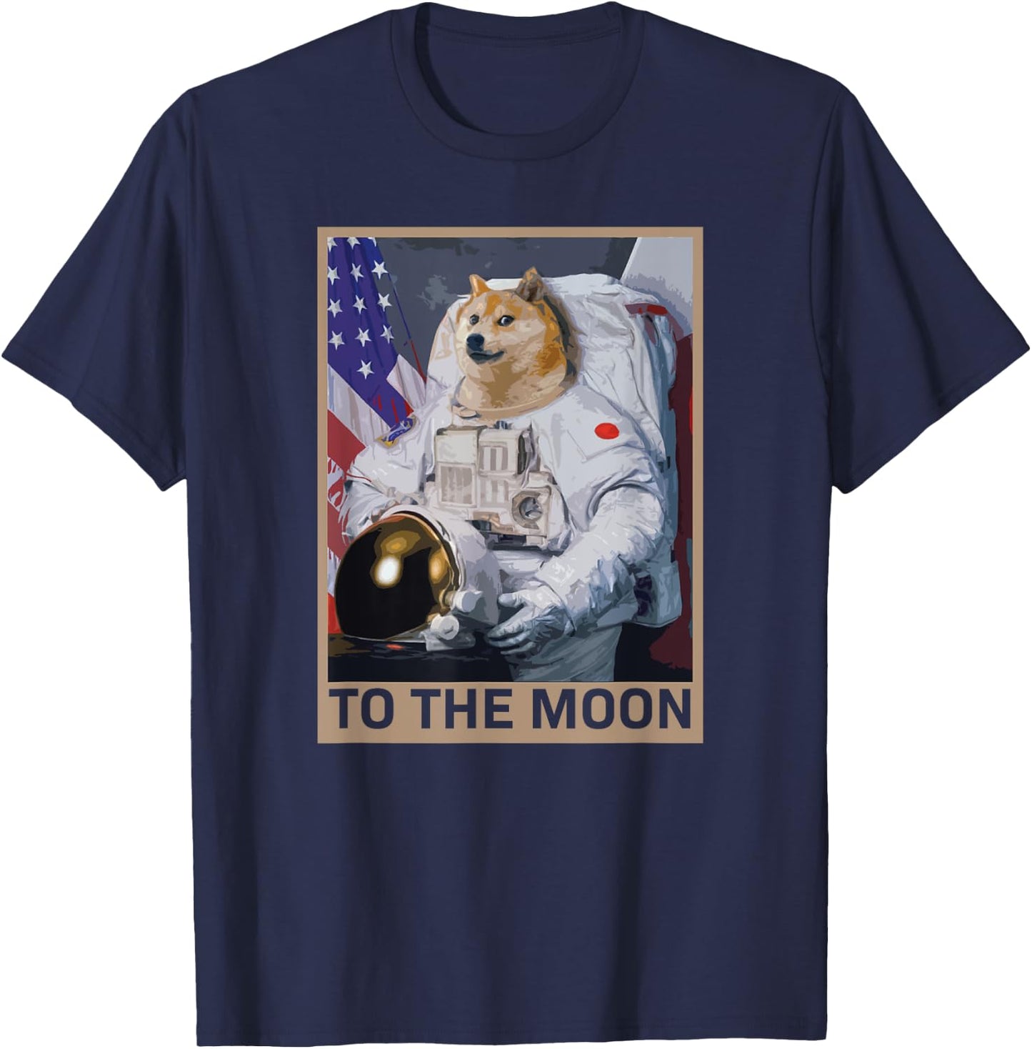 Dogecoin Astronaut To the Moon Blockchain HODL Crypto T-Shirt - T-Shirt | Navy