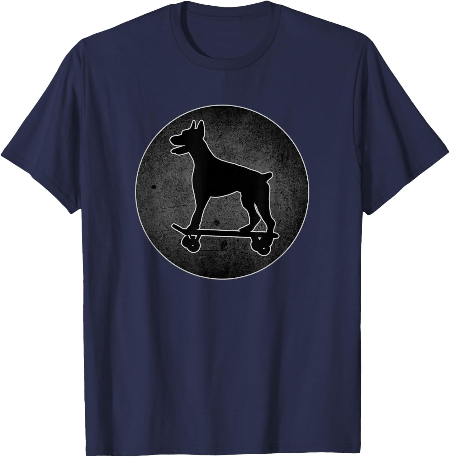 Skateboard Doberman Pinscher Gifts And Boys Dog T-Shirt - T-Shirt | Navy