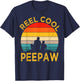 Reel Cool Peepaw Fishing Daddy Vintage Grandpa Fathers Day T-Shirt - T-Shirt | Navy