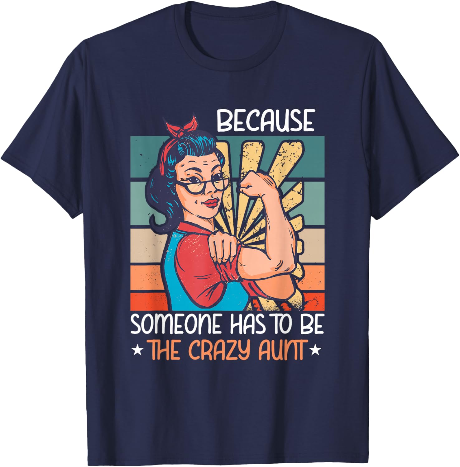 The The Crazy Aunt Auntie Woman Niece Retro Aunt T-Shirt - T-Shirt | Navy