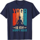 Retro Yoga Graphic Funny Saying Yoga Is My Happy Hour T-Shirt - T-Shirt | Navy