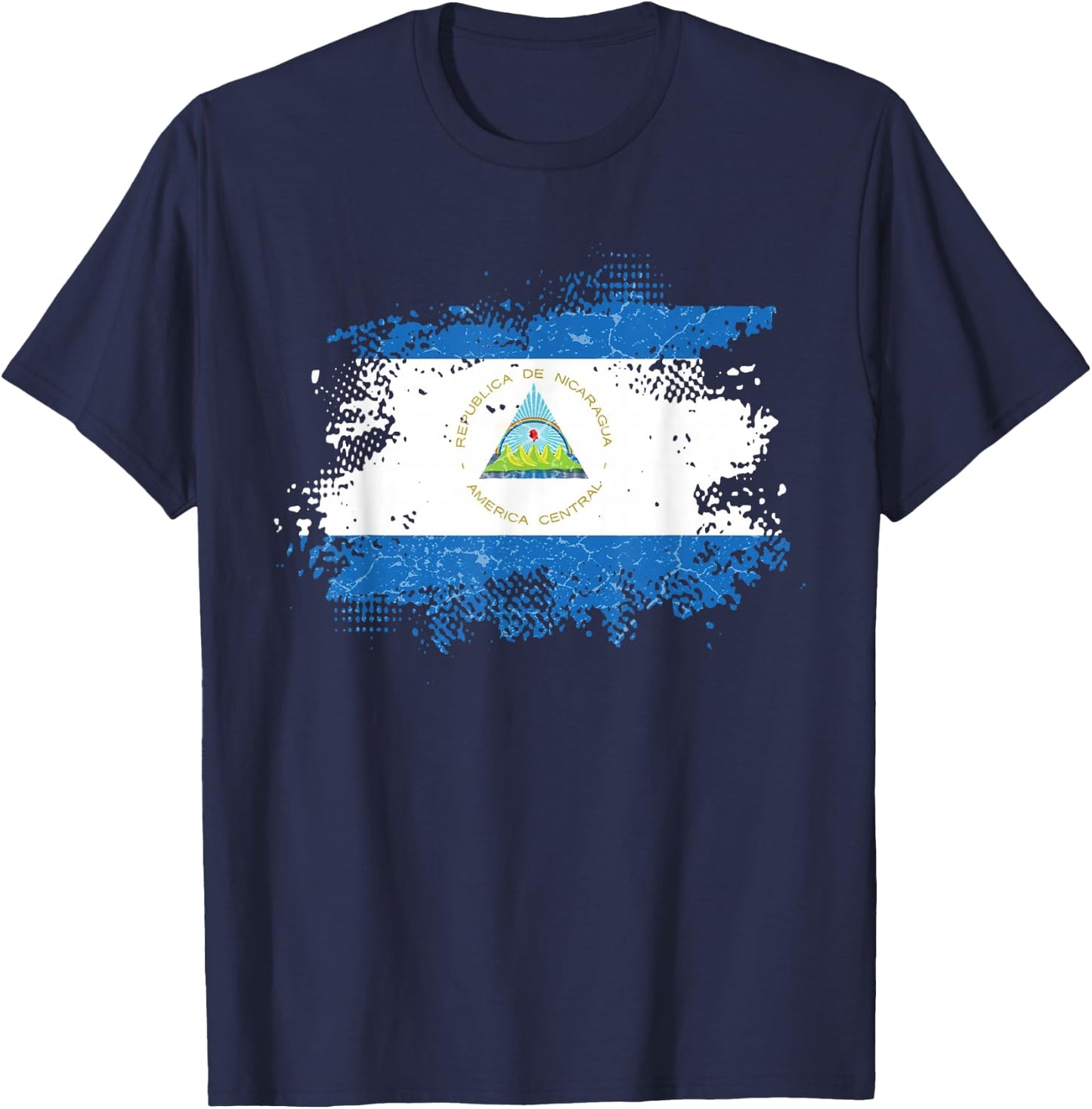 Nicaragua Flag T-Shirt - T-Shirt | Navy