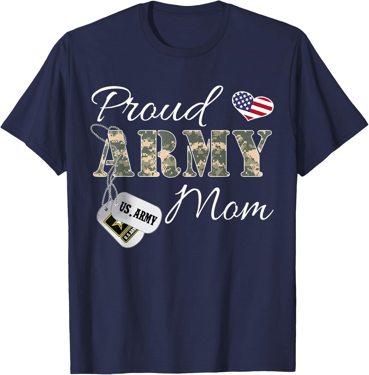 Proud Army Mom Army Graduation Gift Military Mom T-Shirt - T-Shirt | Navy