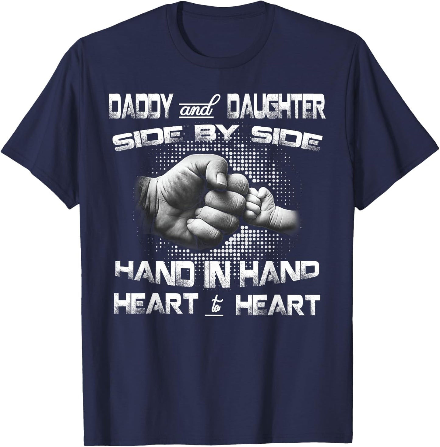 Daddy Daughter Fist Bump Matching Father's Day Best Dad T-Shirt - T-Shirt | Navy