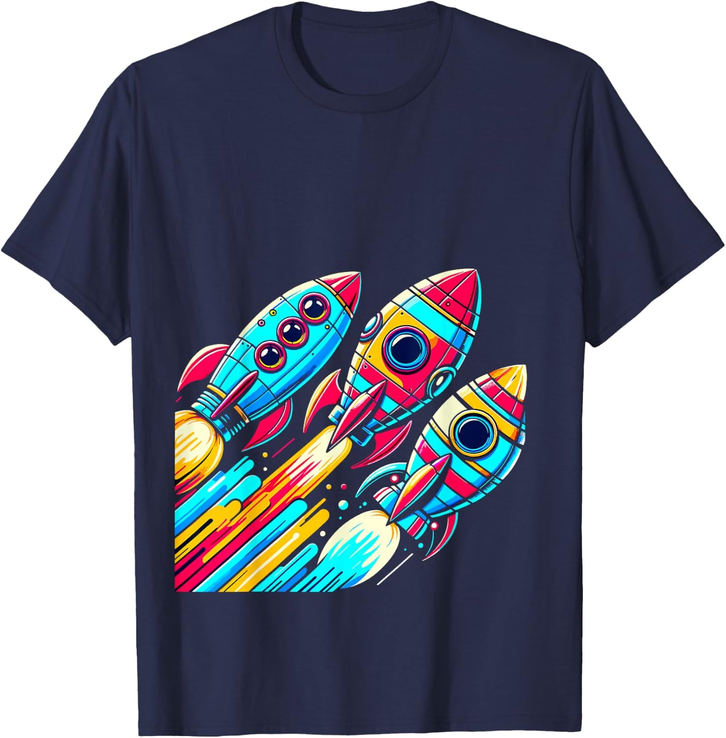 Rocket Ships Astronaut Space T-Shirt - T-Shirt | Navy