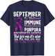 September National ITP Awareness Month Auto-Immune Purpura T-Shirt - T-Shirt | Navy