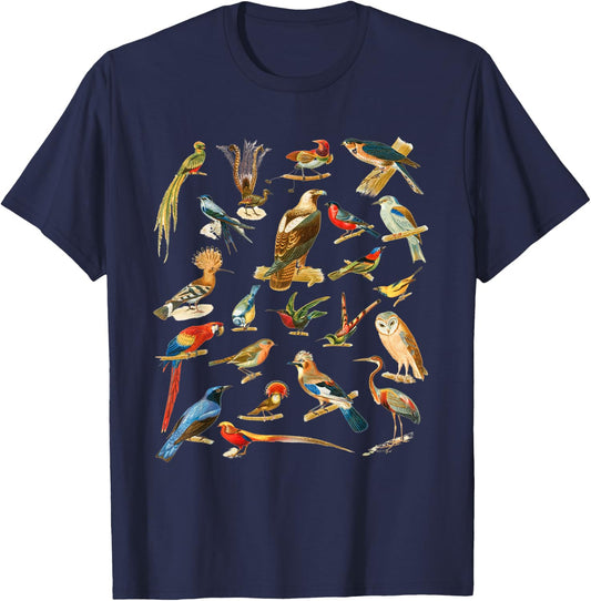 Cottagecore Aesthetic Bird Collection Bird Look Nerd T-Shirt - T-Shirt | Navy