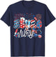 Neuro Nurse Patriotic USA Flag Stethoscope Funny 4th of July T-Shirt - T-Shirt | Navy