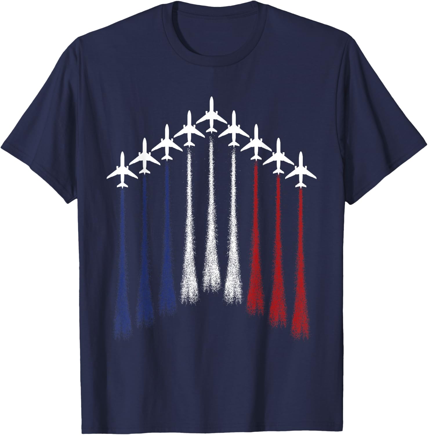 USA Flag Aviation Airplane Pilot Patriotic Flying T-Shirt - T-Shirt | Navy