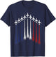USA Flag Aviation Airplane Pilot Patriotic Flying T-Shirt - T-Shirt | Navy