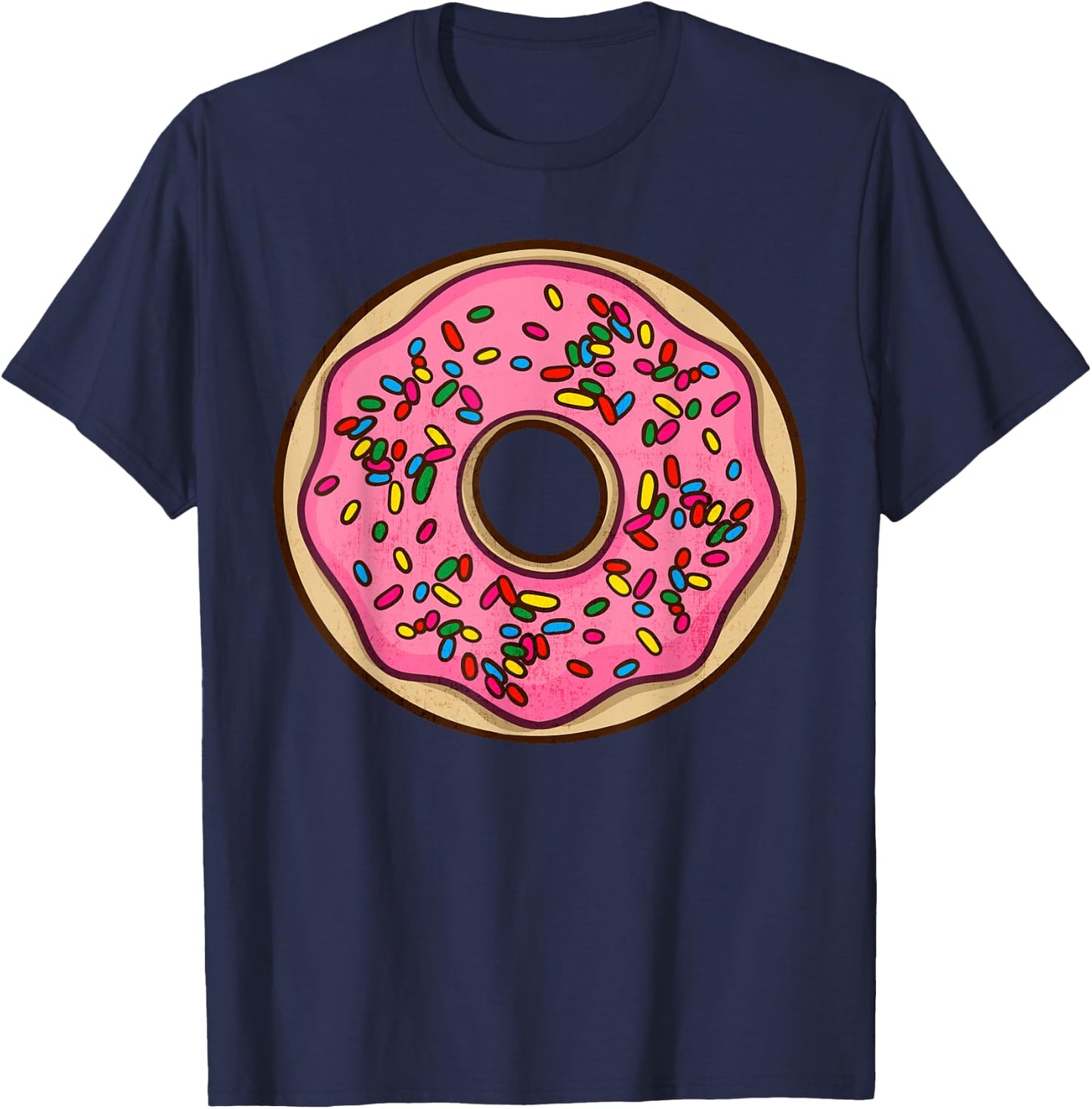 Donut Sprinkles Doughnut Frying Dough Candy Snack Dessert T-Shirt - T-Shirt | Navy